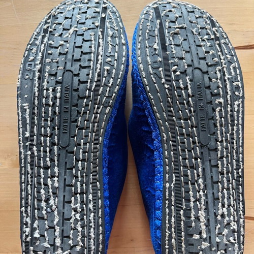 Friuli blue velour ballerinas used, size 36