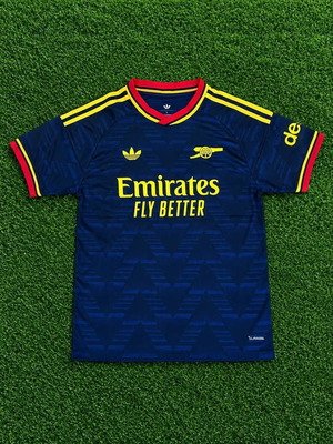 Adidas Arsenal φανέλα εκτός έδρας 2026/27, μεγάλο μέγεθος, μπλε και κίτρινο