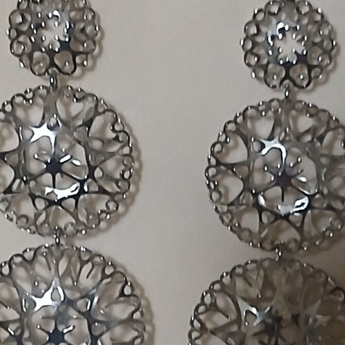 Silver long earrings 8.5 cm new