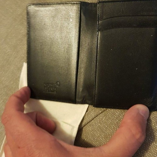 Mont Blanc card wallet used, black, almost new