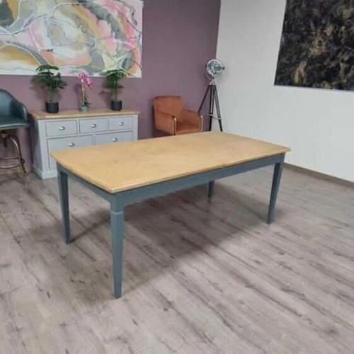 Wooden dining table new with gray legs