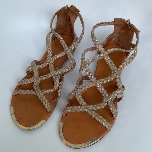 Shoe Bizz sandals used, beige-gold, size 39