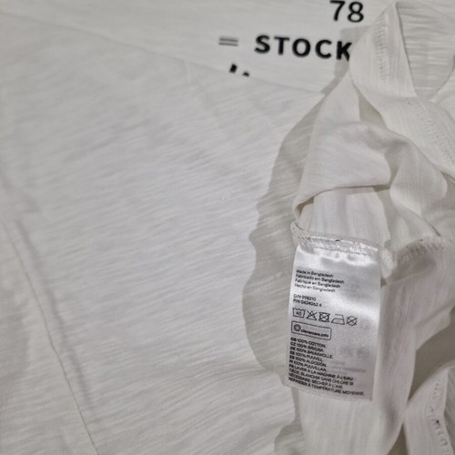 H&M Women Cotton T-Shirt Size L Like New Black and White