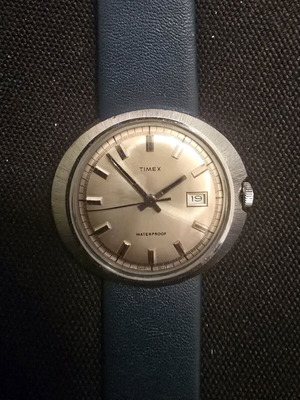 Vintage ανδρικό ρολόι Timex μηχανικό μεταχειρισμένο, ασημί
