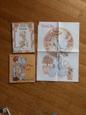 Sarah Kay collectible sticker album used, poster, coloring book, vintage stationery set
