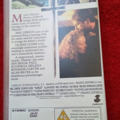 Hamlet VHS video cassette used without Greek subtitles