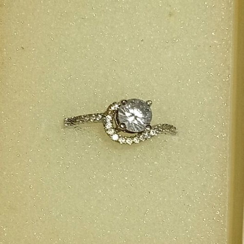 Silver solitaire ring 925, delicate design