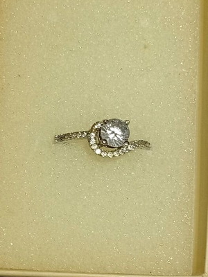 Silver solitaire ring 925, delicate design