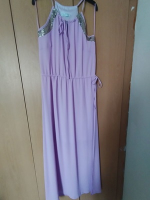 Maxi dress in pink and lilac with sequin details like new, size S-M