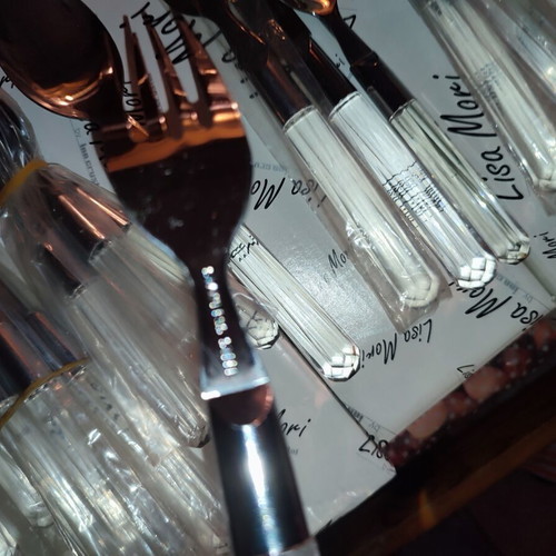 Lisa Mori Serving Set new, stainless steel with acrylic handles