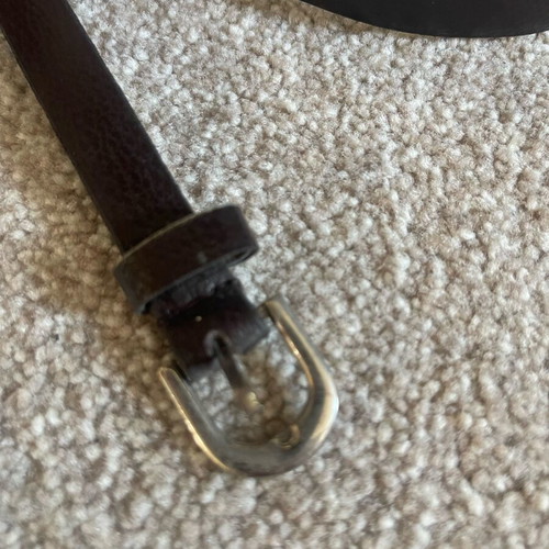 Women's thin belt used, adjustable, black