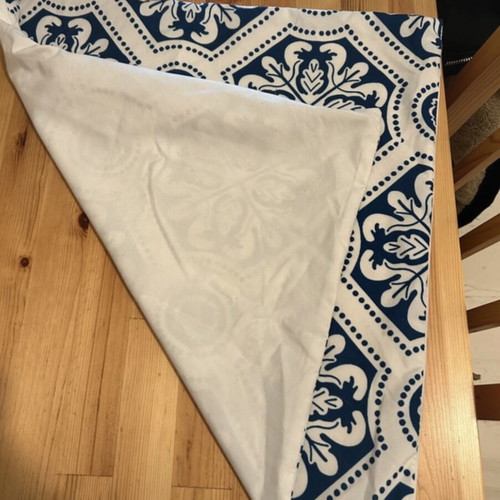 Pillowcases 50x50 set of 2 like new, blue white Mediterranean pattern