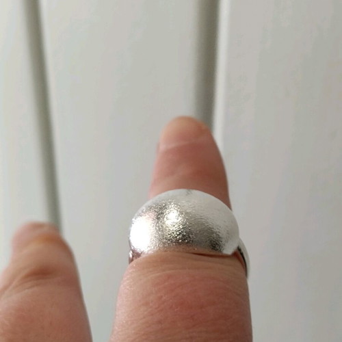 Women's adjustable ring with matte satin finish 925 silver new