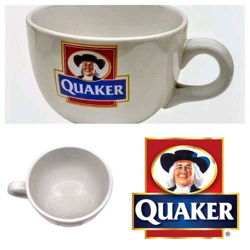 Quaker collectible bowl like new, white ceramic with logo