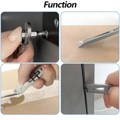 Multifunctional titanium EDC pocket tool with screwdriver and O-rings