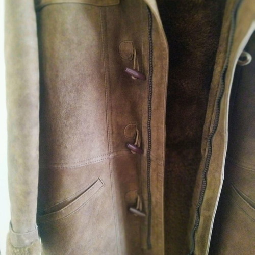 Men's leather coat brown like new, size XL