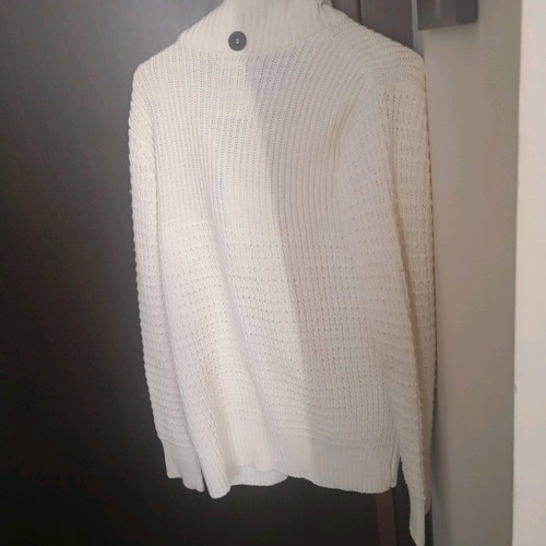Cardigan new white and brown, size L