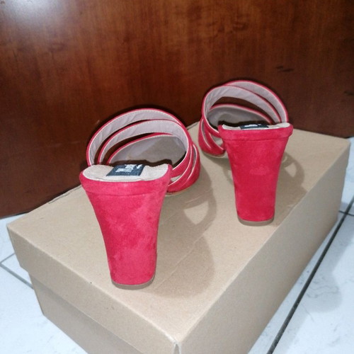 Mules Greek made used, red, size 37