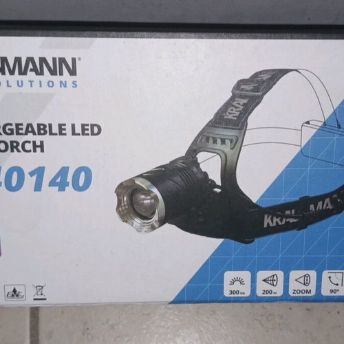 Krausmann LT40140 Rechargeable Head Torch New