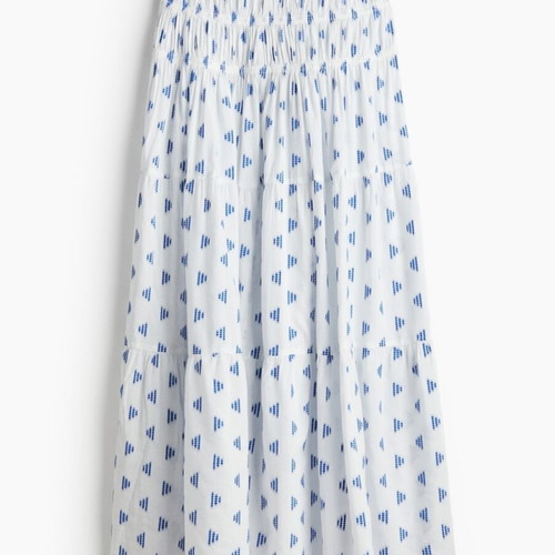 H&M high-waisted cotton skirt with embroidered design, new