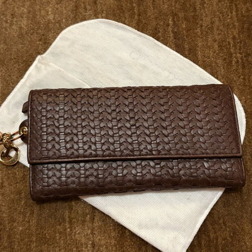 Lady Dior Woven brown wallet like new