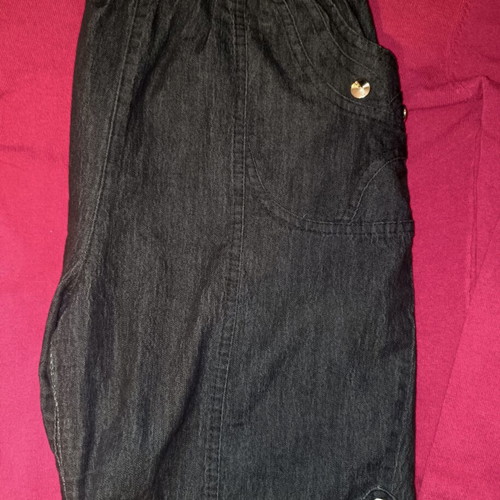 Women's summer shorts used, elastic denim style, size XXXL, black and blue