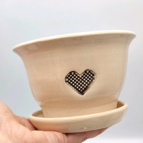 PetarPotery flower pot new, handmade, white clay