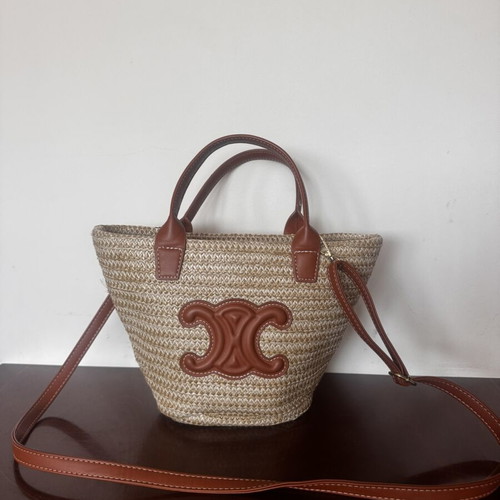 Beach basket bag, small, beige
