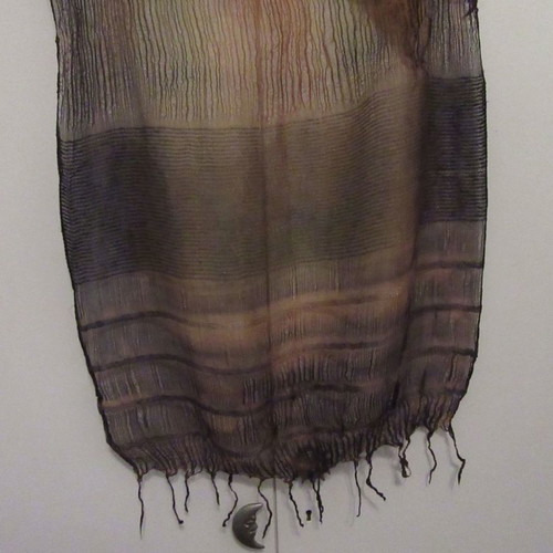 Silk women's scarf airy elegant, new, earth tones