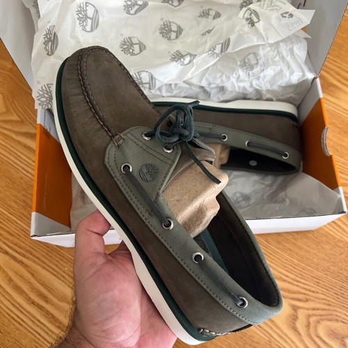 Timberland Classic Boat 2-Eye Size 45.5 New Olive Green