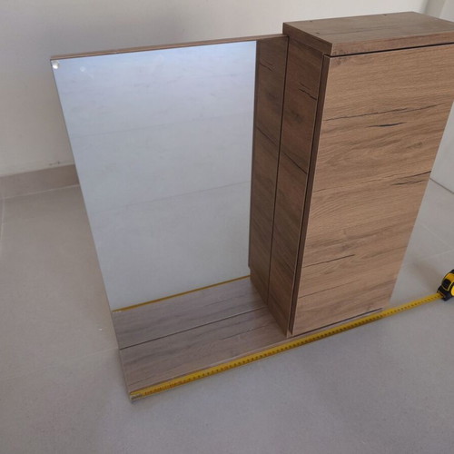 Drop Senso 65 PL Wood bathroom mirror with right cabinet new