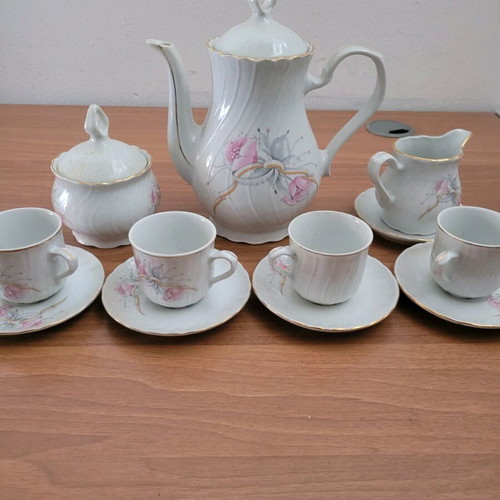 Porcelain tea set used with minor damages