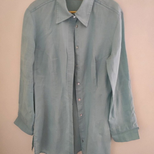 Perform Donna shirt used, size M, turquoise, 100% Ramie