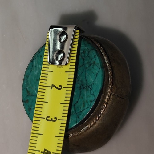 Turquoise tribal ring used, silver base