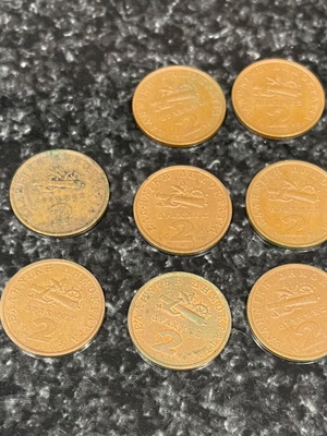 2 Drachma Coins with Minor Wear used, Greece