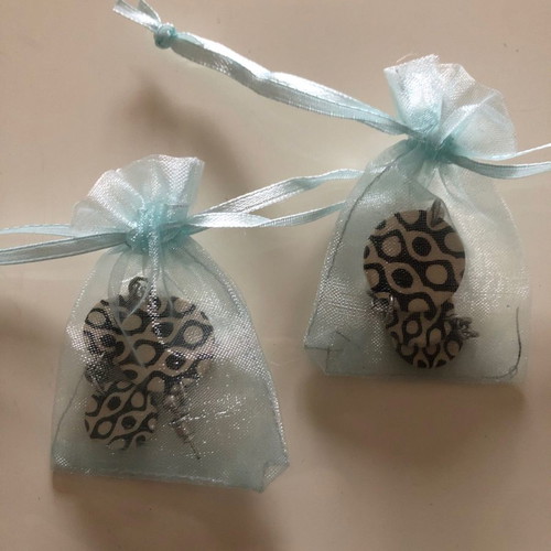 Wooden hanging earrings used, painted