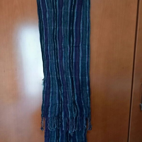 Scarf like new, multicolor, viscose-cotton, gray and purple