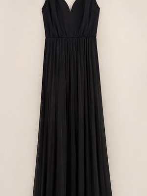 True Decadence maxi dress satin pleated like new, black