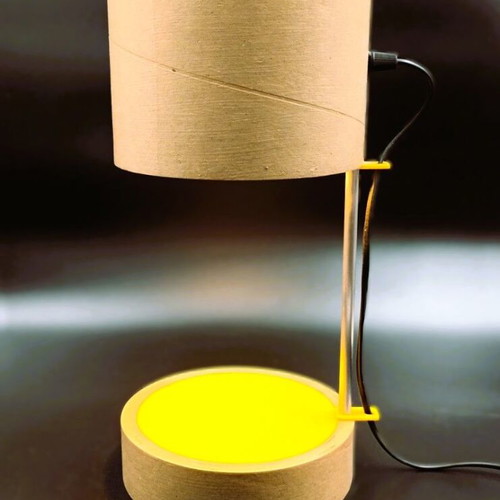 Table lamp made of recycled materials and plexiglas limited edition new
