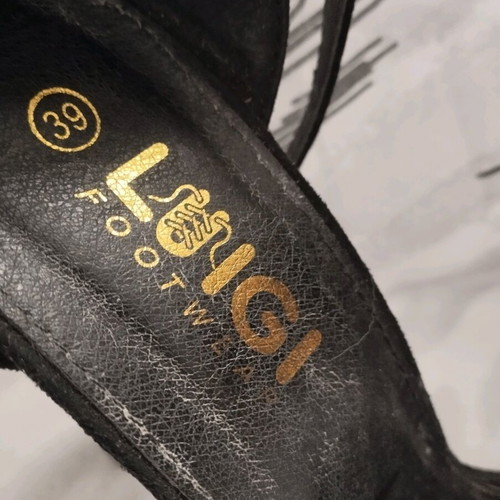 Luigi velvet sandals like new, black, size 39