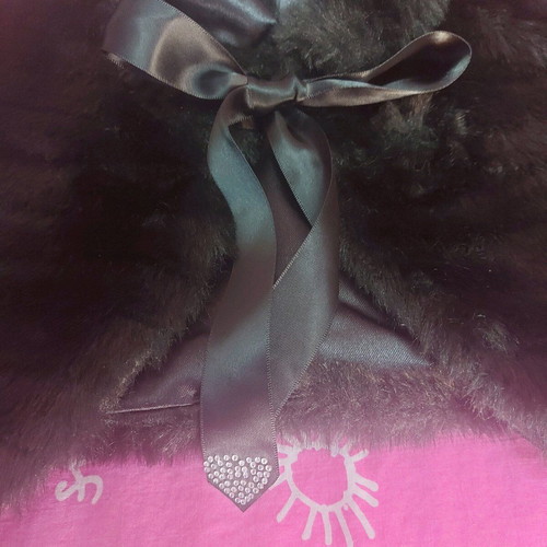 Evita fur bolero L like new, black