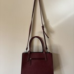 Kem tote handbag used, burgundy with detachable strap
