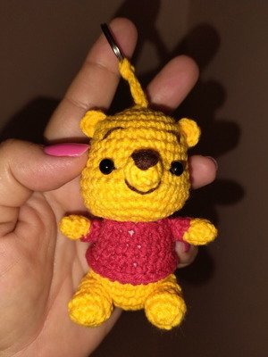 Crochet Winnie the Pooh keychain, handmade, new
