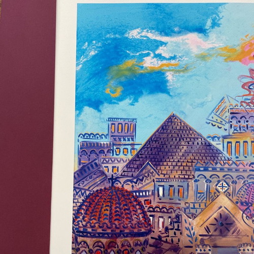 G. Stathopoulos silk screen printing with passepartout like new