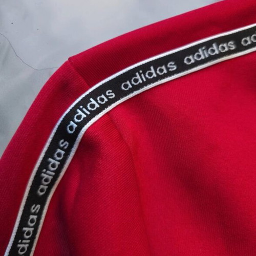 Adidas Taped Sleeve Track Jacket, red and black, large