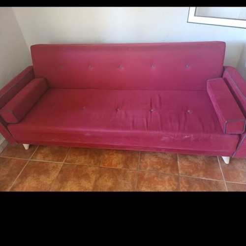 Three-seater sofa bed used, foldable double bed