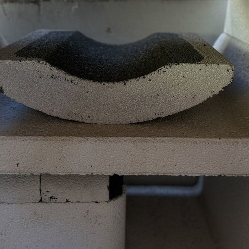Garden barbecue made of refractory concrete used