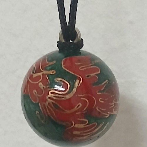 Vintage Chinese Cloisonne enamel music pendant ball