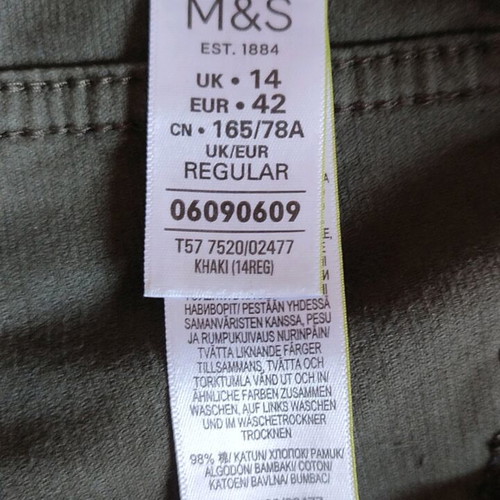 Corduroy pants khaki Marks & Spencer used