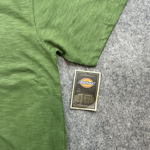 Dickies men's medium green V-neck T-shirt, 100% cotton